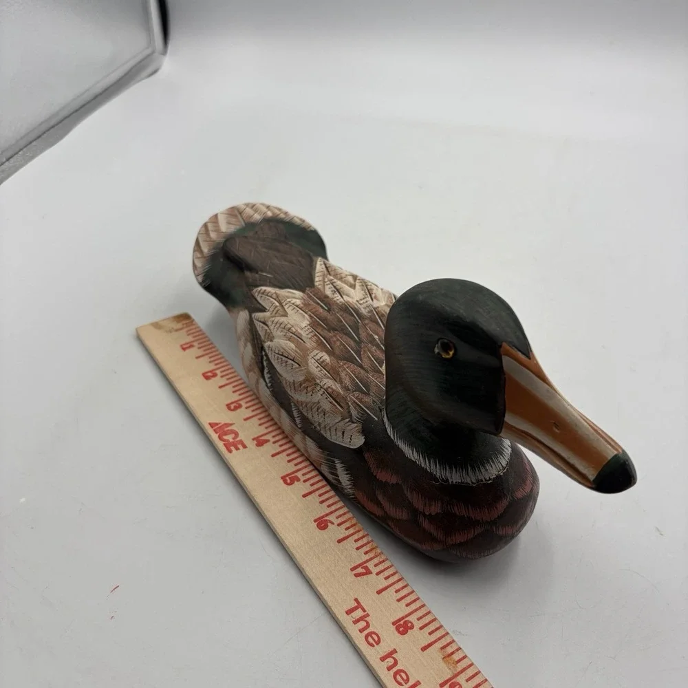 Hand Painted Wooden Mallard Duck, 9